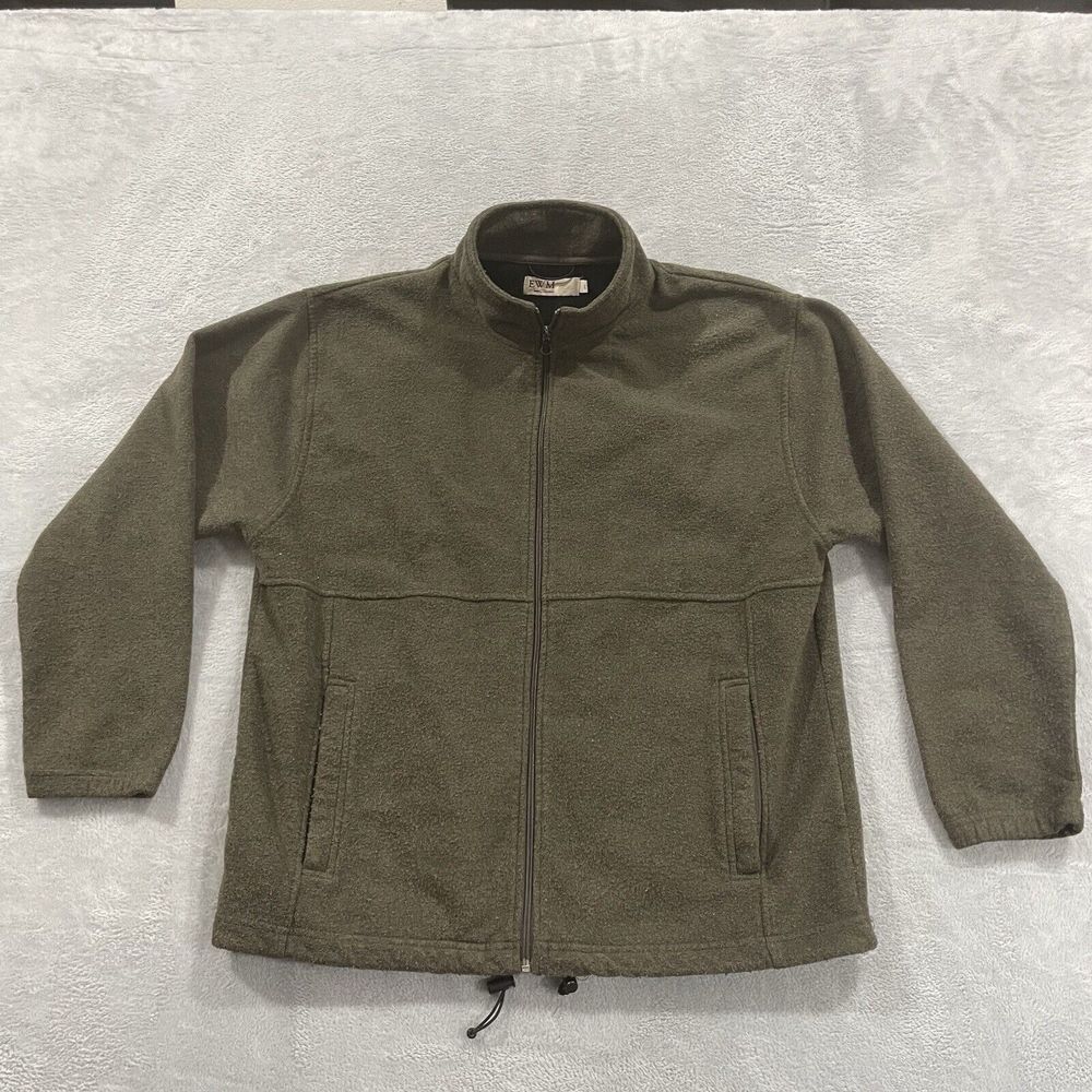 EWM Pure Classics Vintage Full Zip Sherpa Jacket Men's Large Army Green Casual